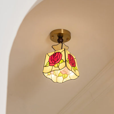 Joviel Tiffany Rose Ceiling Light - Neutral Decor