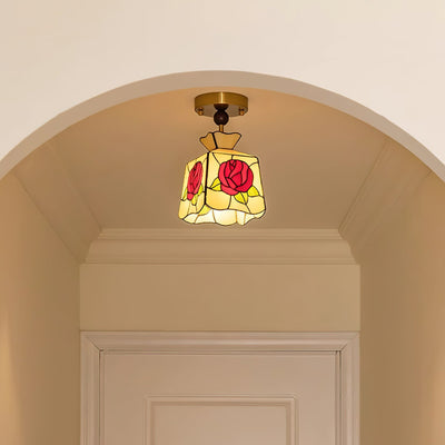 Joviel Tiffany Rose Ceiling Light - Neutral Decor