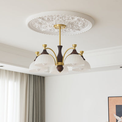 Avvynila Traditional Elegance Vintage Brass Wood Chandelier