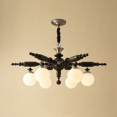 Olvenir Rustic Wood Glass Chandelier