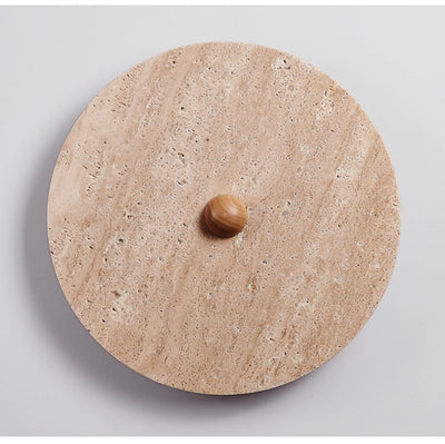 Valisine Round Travertine Disk Wall Lamp
