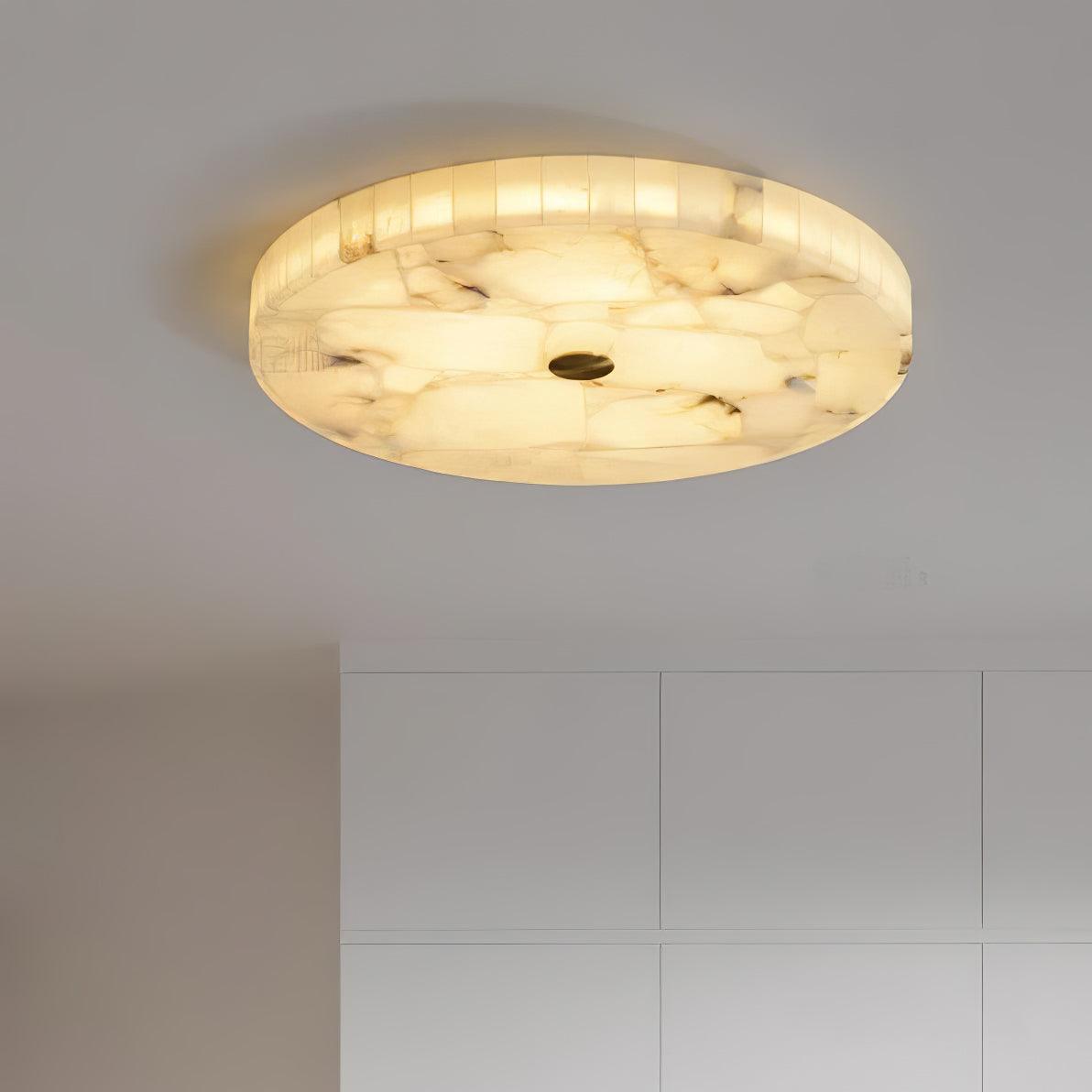 Ciphayra Round Mosaic  Alabaster Ceiling Light