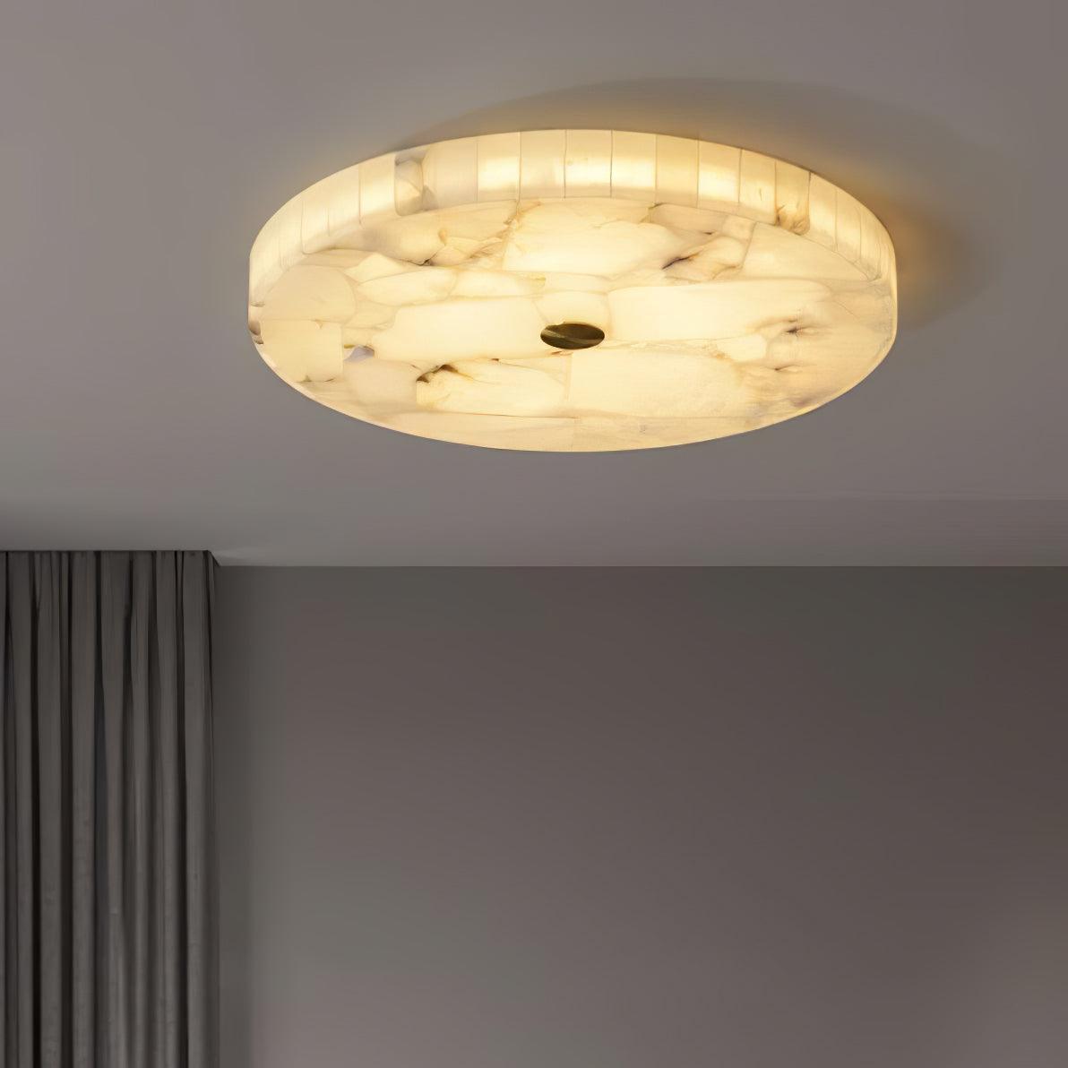 Ciphayra Round Mosaic  Alabaster Ceiling Light