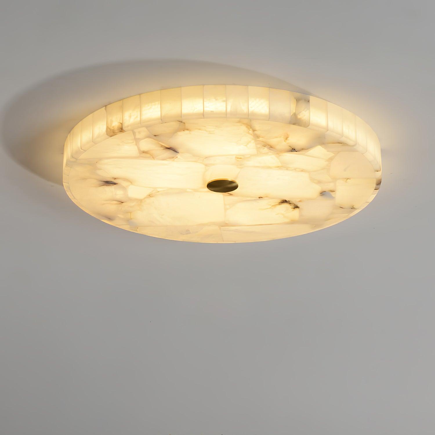 Ciphayra Round Mosaic  Alabaster Ceiling Light