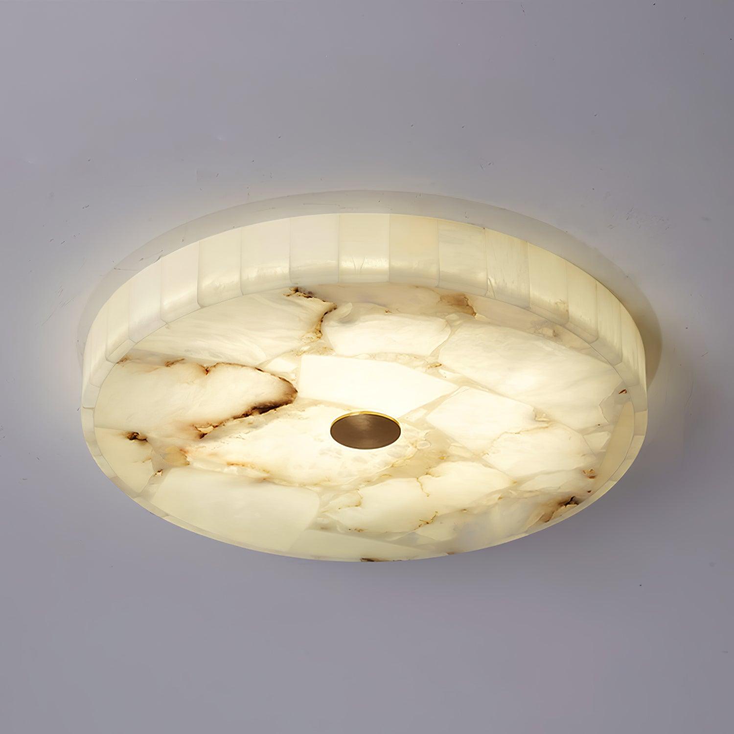 Ciphayra Round Mosaic  Alabaster Ceiling Light