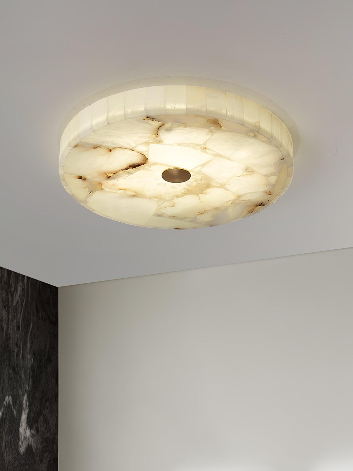 Ciphayra Round Mosaic  Alabaster Ceiling Light