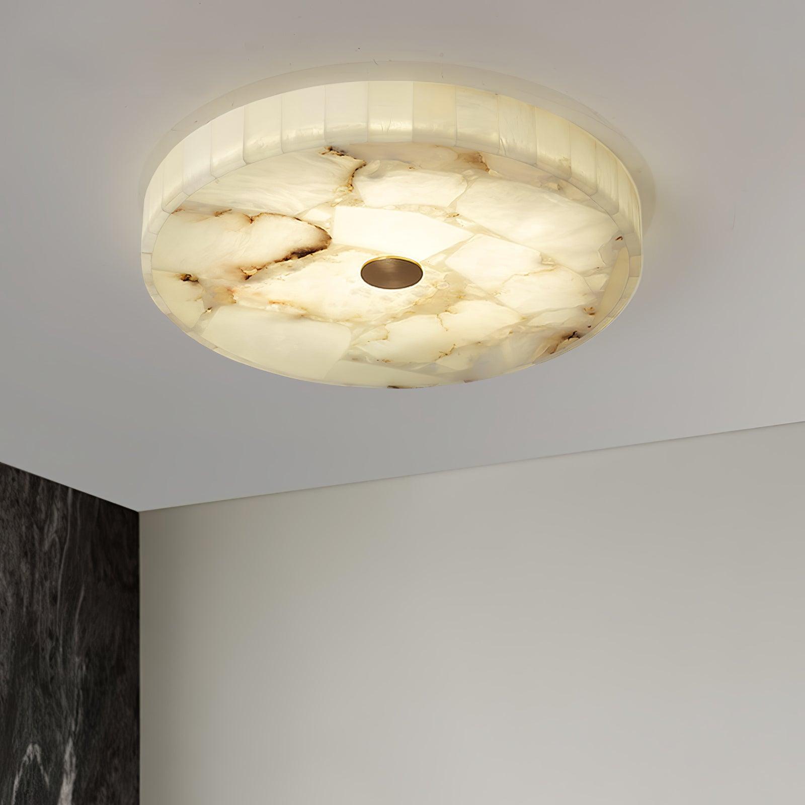 Ciphayra Round Mosaic  Alabaster Ceiling Light