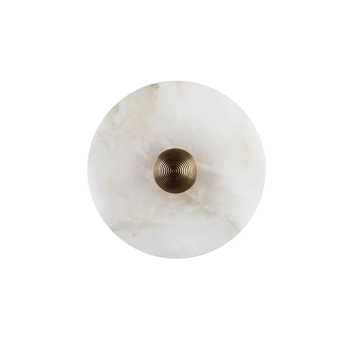Round Wall Lamp Alabaster Fluted Brass - Neutral Decor