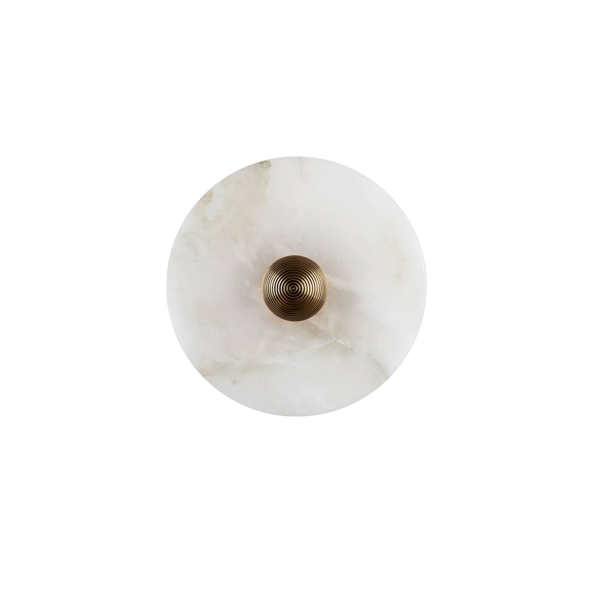 Round Wall Lamp Alabaster Fluted Brass - Neutral Decor
