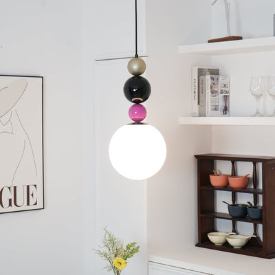 Eshaisra Nordic Art Round Balls Stacking Glass Pendant Lamp
