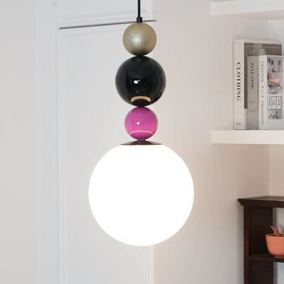 Eshaisra Nordic Art Round Balls Stacking Glass Pendant Lamp