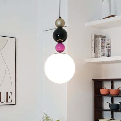 Eshaisra Nordic Art Round Balls Stacking Glass Pendant Lamp