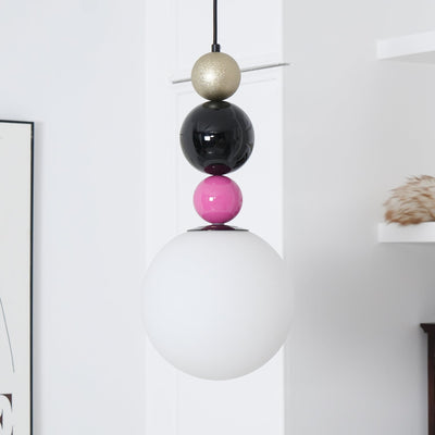 Eshaisra Nordic Art Round Balls Stacking Glass Pendant Lamp