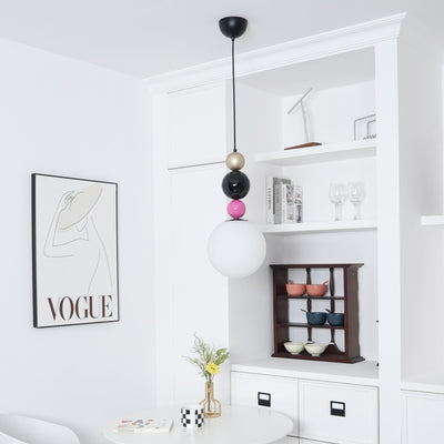 Eshaisra Nordic Art Round Balls Stacking Glass Pendant Lamp