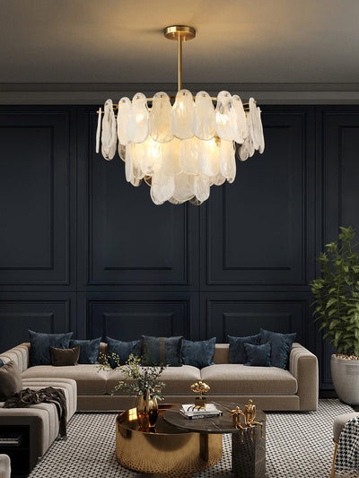Zosolia Postmodern Luxury Round Cloud Glass Chandelier - Neutral Decor