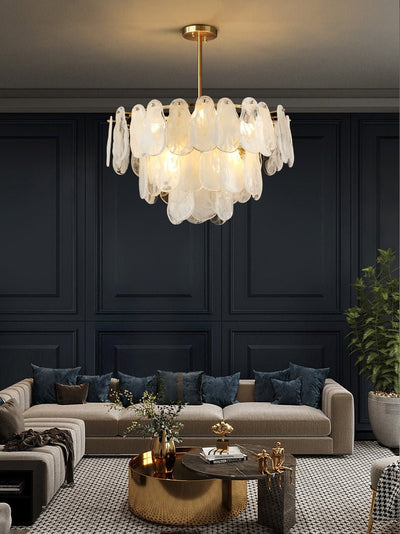 Zosolia Postmodern Luxury Round Cloud Glass Chandelier - Neutral Decor
