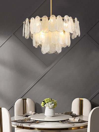 Zosolia Postmodern Luxury Round Cloud Glass Chandelier - Neutral Decor