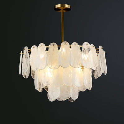 Zosolia Postmodern Luxury Round Cloud Glass Chandelier - Neutral Decor
