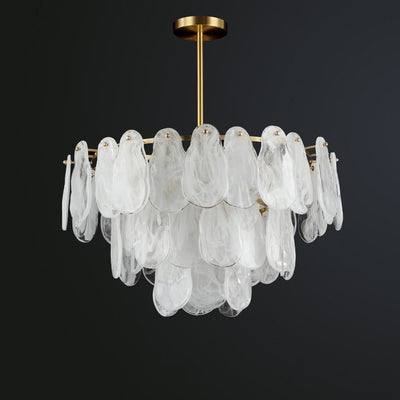 Zosolia Postmodern Luxury Round Cloud Glass Chandelier - Neutral Decor