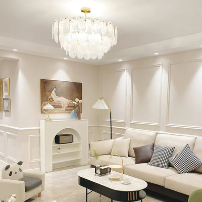 Zosolia Postmodern Luxury Round Cloud Glass Chandelier - Neutral Decor