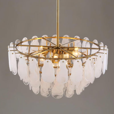 Zosolia Postmodern Luxury Round Cloud Glass Chandelier - Neutral Decor