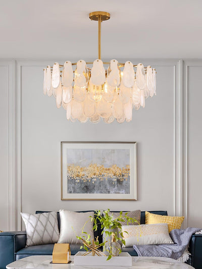 Zosolia Postmodern Luxury Round Cloud Glass Chandelier - Neutral Decor
