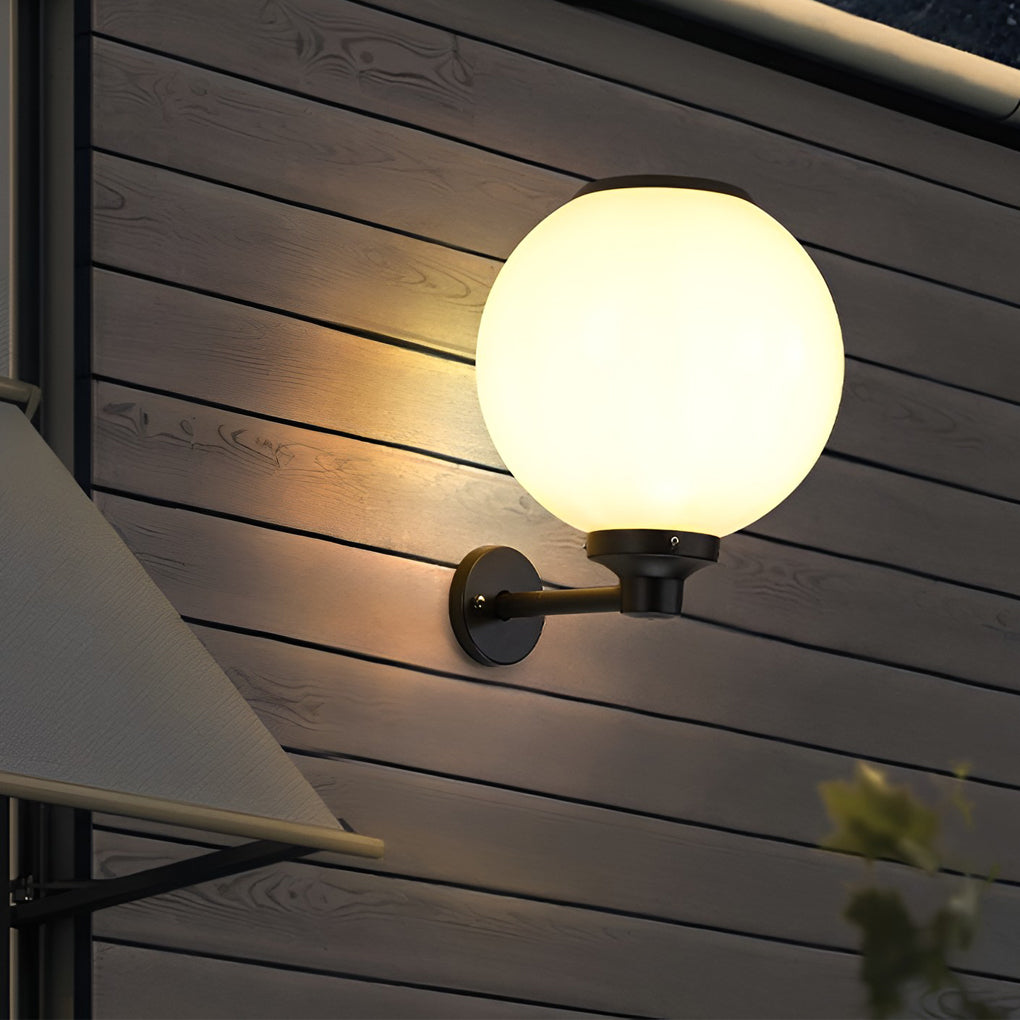 Silver Round LED Modern Aluminum Outdoor Wall Lamp