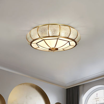 Zothaus Traditional Round Textured Glass Ceiling Light