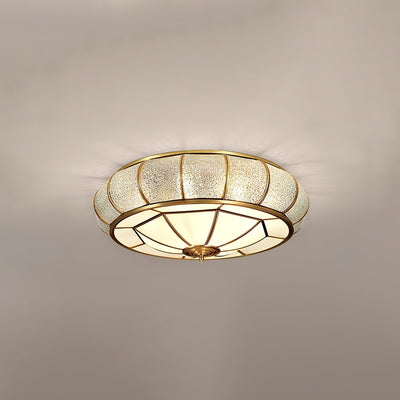 Zothaus Traditional Round Textured Glass Ceiling Light