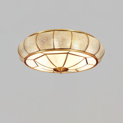 Zothaus Traditional Round Textured Glass Ceiling Light
