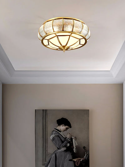 Zothaus Traditional Round Textured Glass Ceiling Light