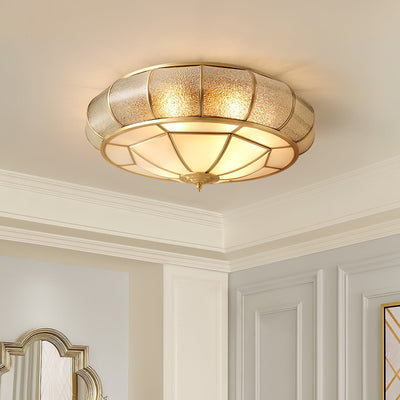 Zothaus Traditional Round Textured Glass Ceiling Light