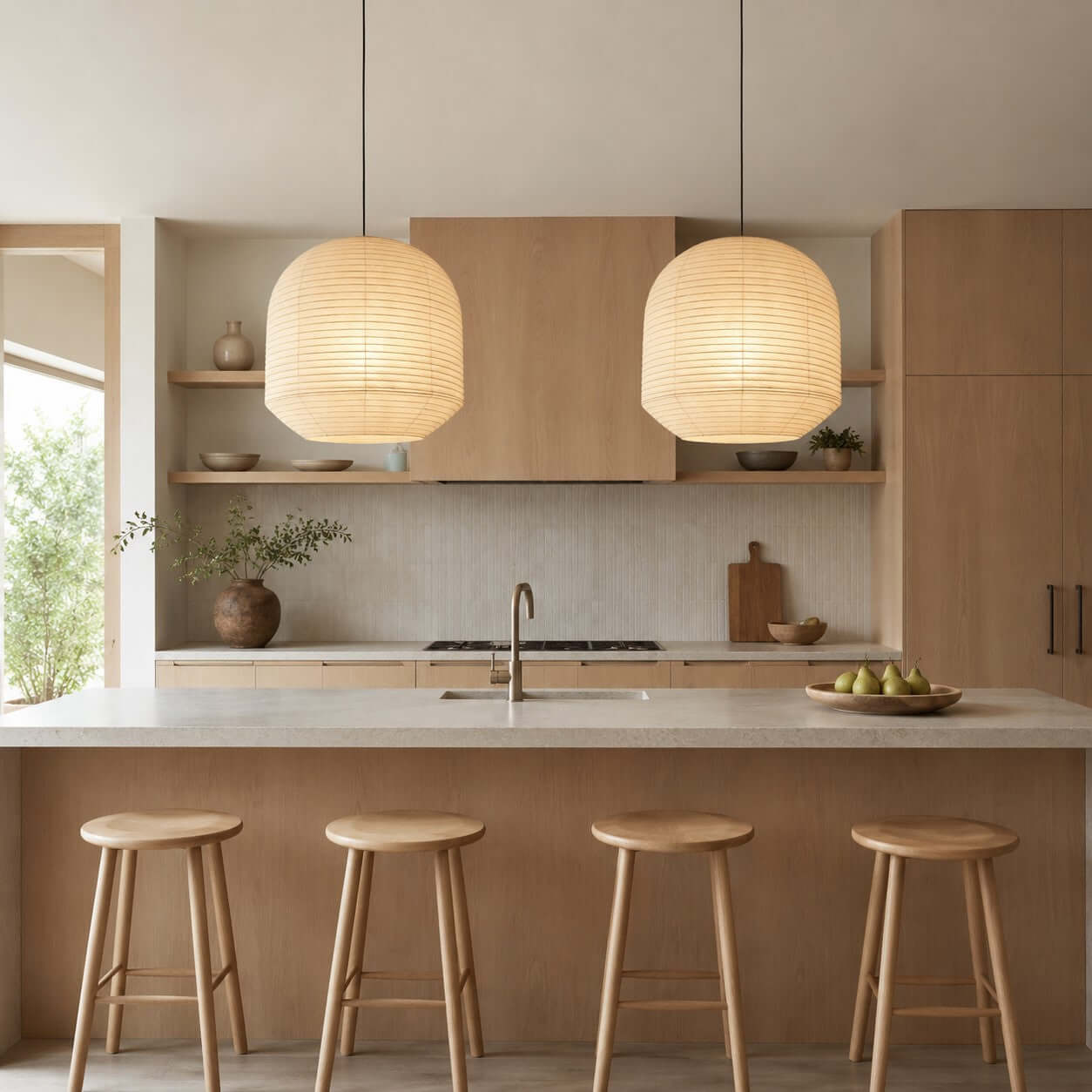 Rounded Paper Pendant Lamp