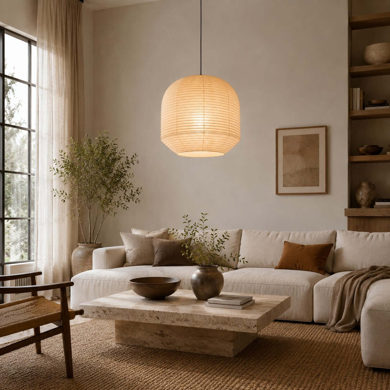 Rounded Paper Pendant Lamp