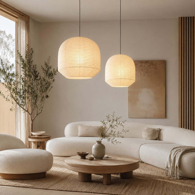 Rounded Paper Pendant Lamp