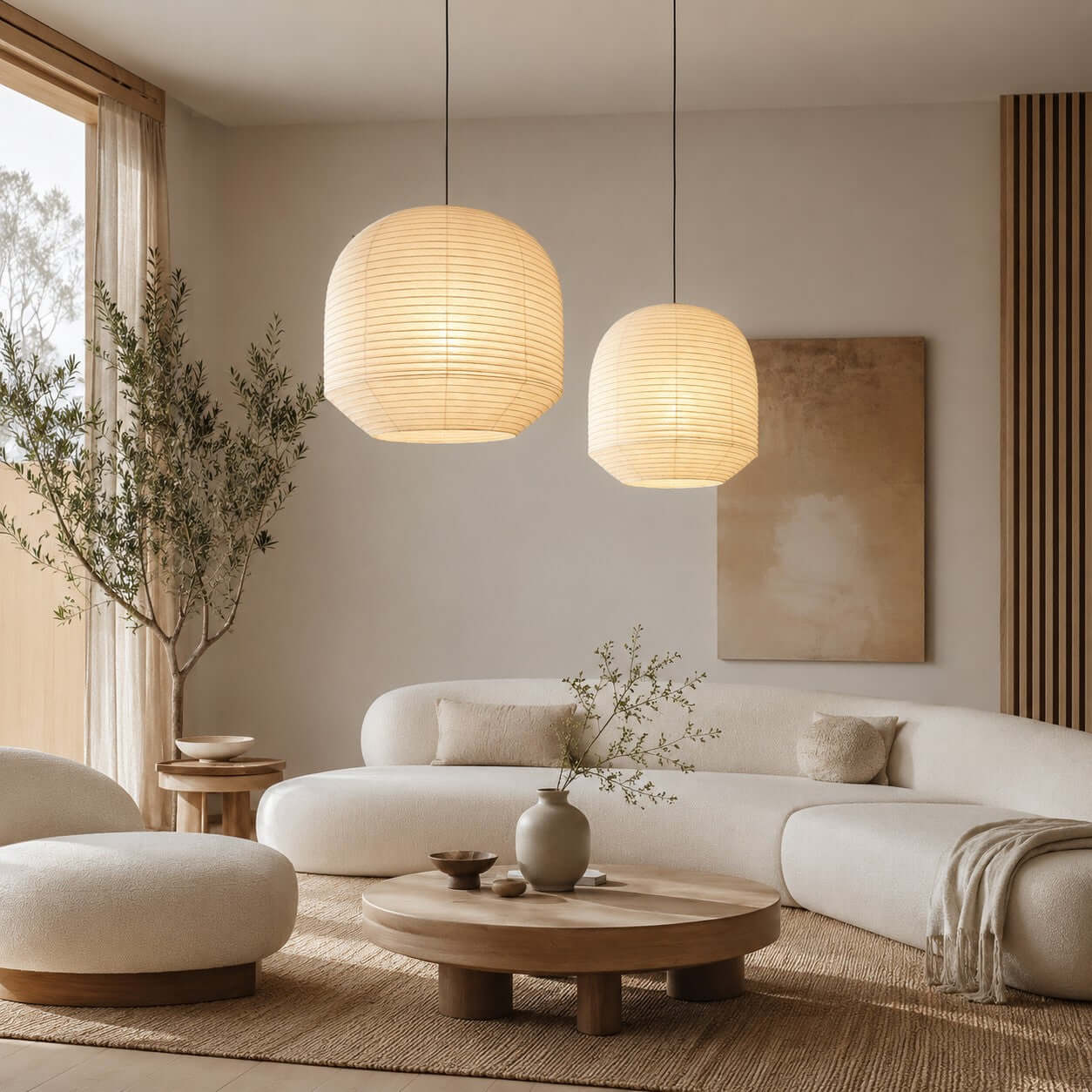 Rounded Paper Pendant Lamp
