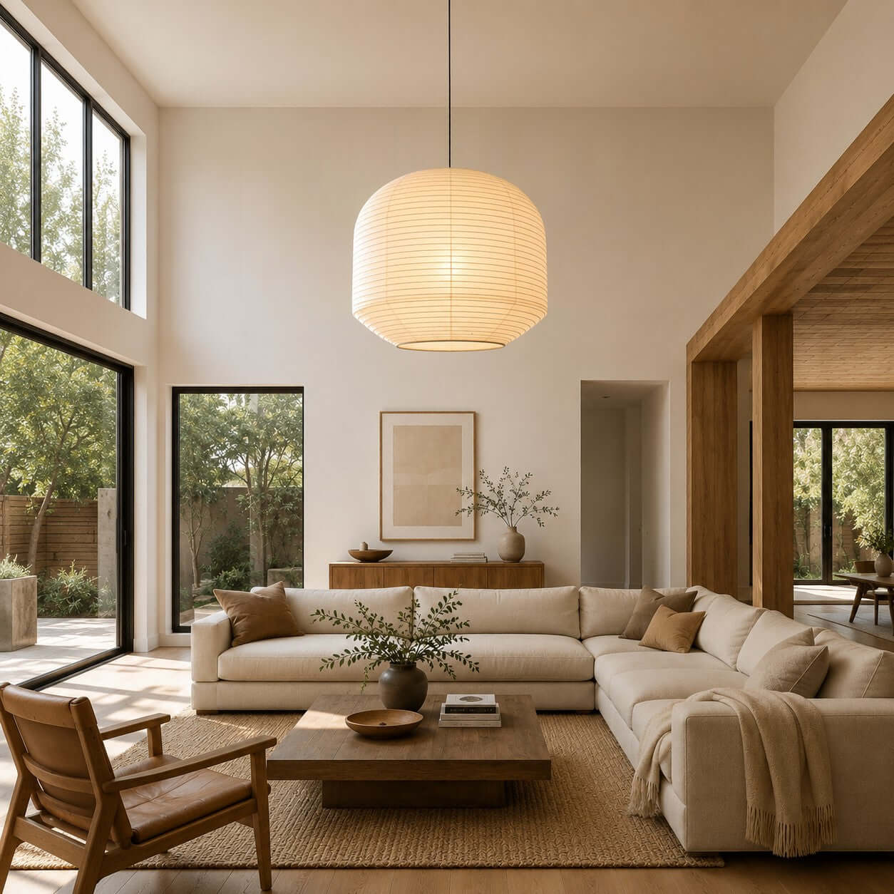 Rounded Paper Pendant Lamp