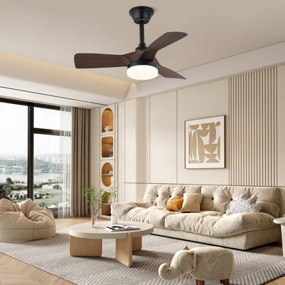 Orlen Minimalist Wood Ceiling Fan Light