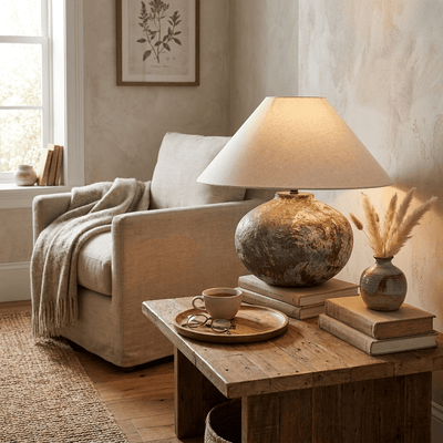 Odrielle Distressed Ceramic Table Lamp