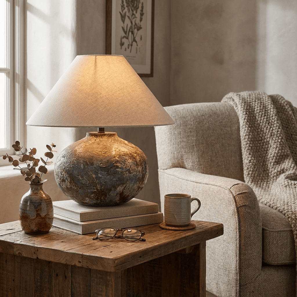 Odrielle Distressed Ceramic Table Lamp