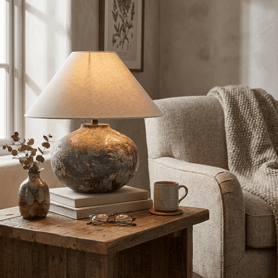 Odrielle Distressed Ceramic Table Lamp