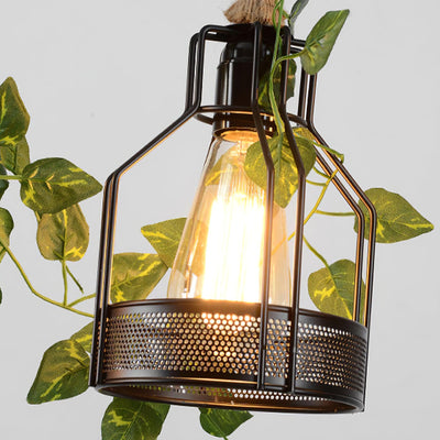 Qyron Chandelier Rustic Wooden Beam Rope Cage Cozy