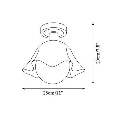 Petalia Semi-Flush Mount Ceiling Light - Neutral Decor