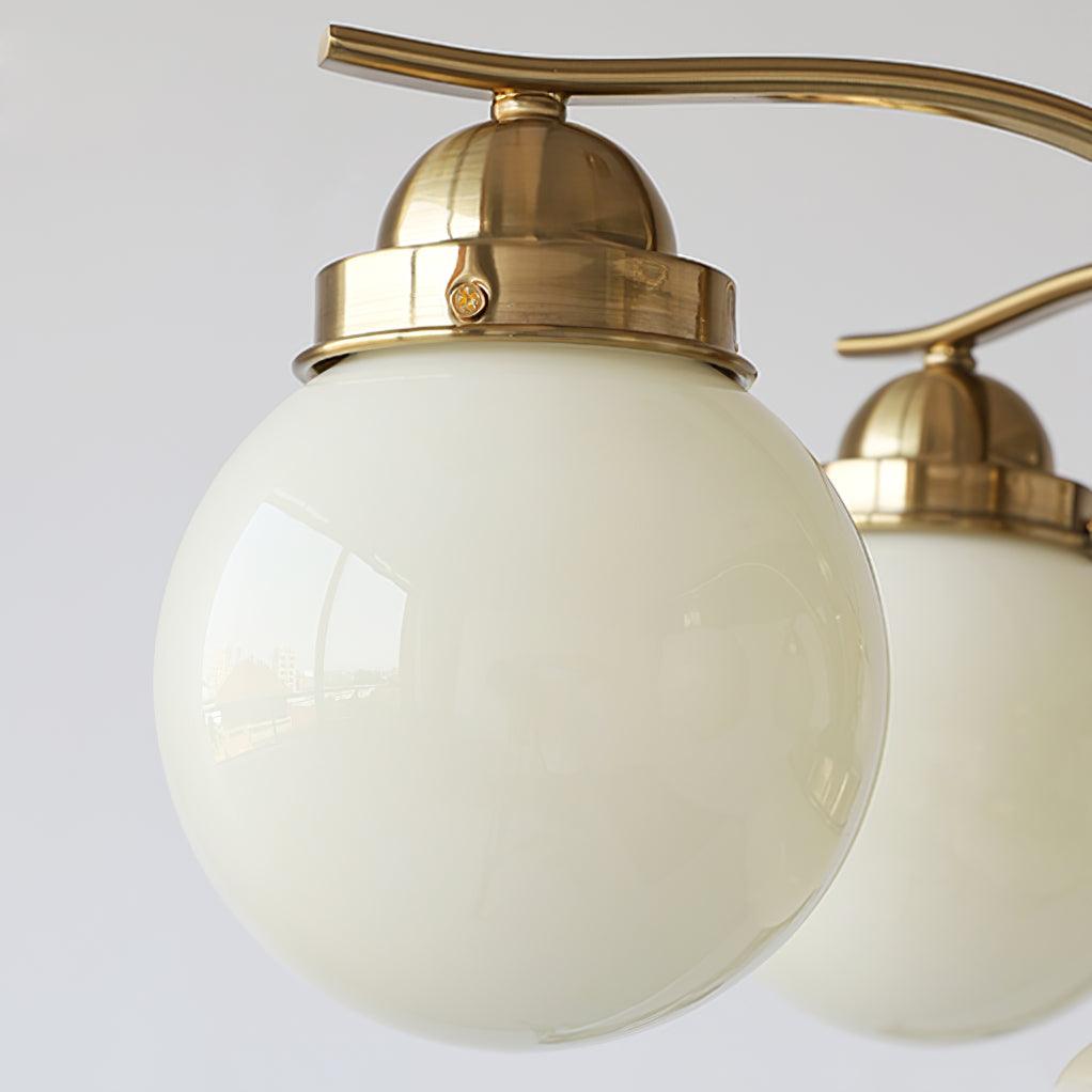 Ririxon Chandelier Retro Chic Globe White Glass