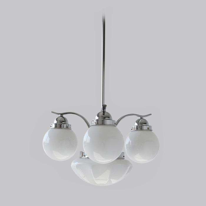 Ririxon Chandelier Retro Chic Globe White Glass