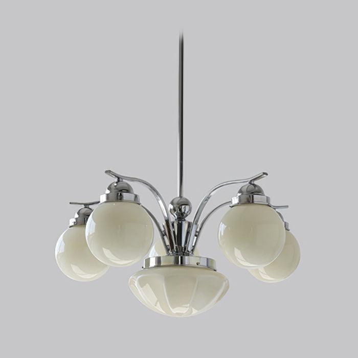 Ririxon Chandelier Retro Chic Globe White Glass