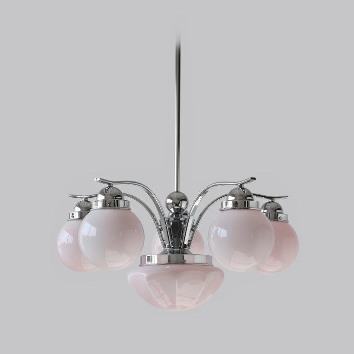 Ririxon Chandelier Retro Chic Globe White Glass