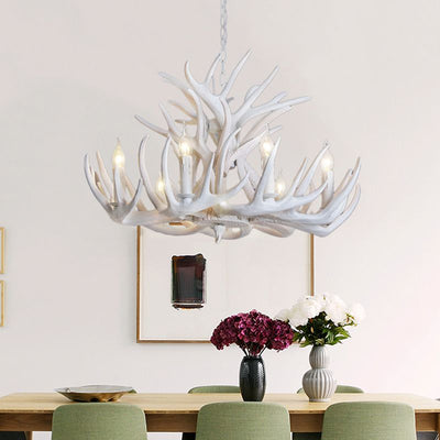 Silva Rustic Antler Resin Chandelier Dining Room - Neutral Decor