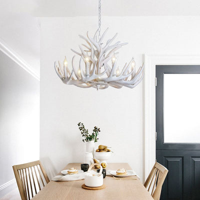 Silva Rustic Antler Resin Chandelier Dining Room - Neutral Decor