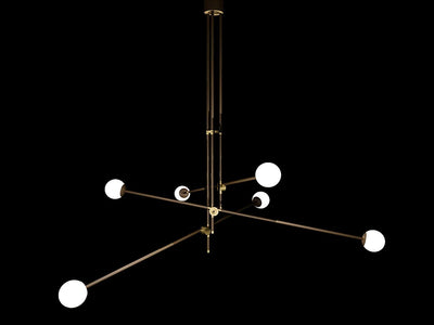 Celirissa Chandelier SI Brass Glass Globe